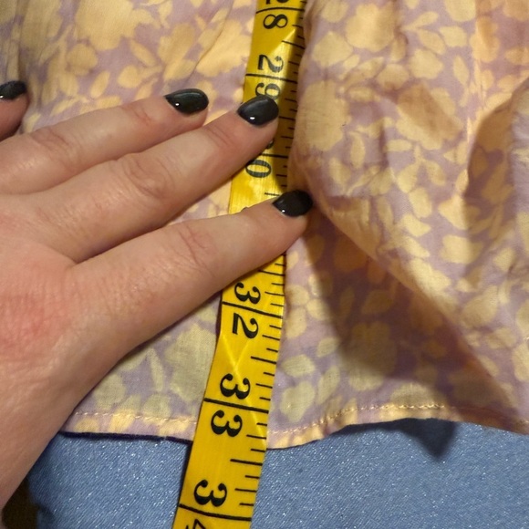 The Impeccable Pig Orange and Purple Ruched Puff Sleeve Midi Dress - Picture 6 of 8